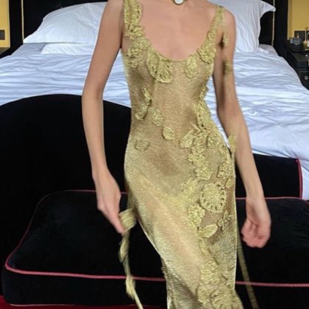 DO NOT BUY - in search of (ISO) not selling. Cult Gaia pemma gold dress